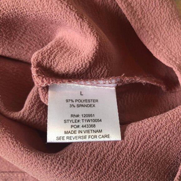 Olive & Oak, NWT, micro-sleeve, poly/spandex blouse, Sz: Lg, Color: Dried Fig - Picture 7 of 12